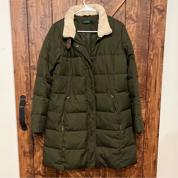 Lauren Ralph Lauren women’s down feather puffer jacket size large (missing hood) - Picture 4 of 11
